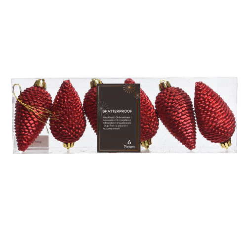 Bombki szyszki czerwone...